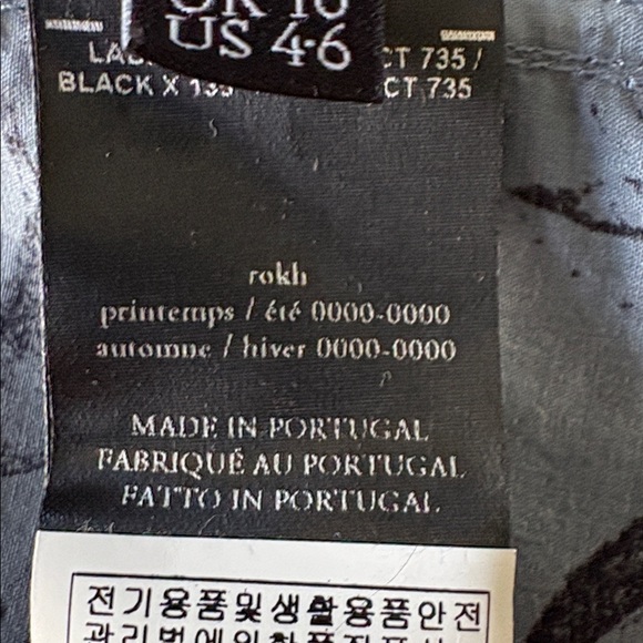 ROKH Paris Split Floral Print Button-Down Shirt Blue & Beige Size 38 (US 4-6) - Picture 13 of 14